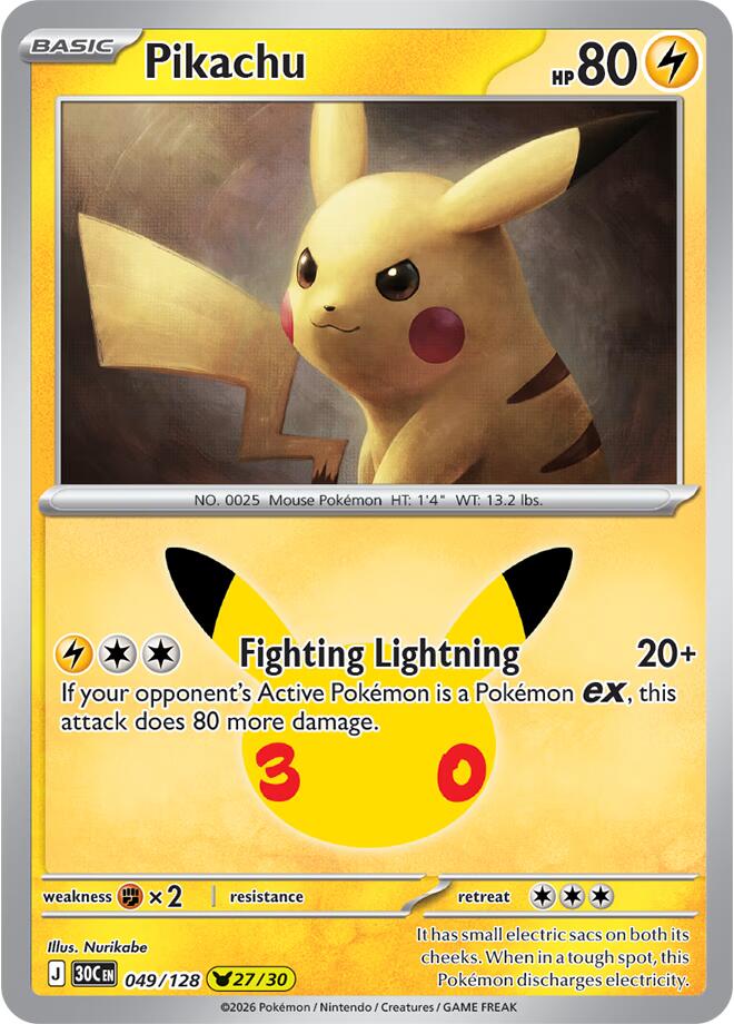 Pikachu - 049/128 - ME: 30th Celebration