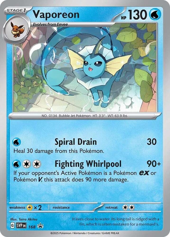 Vaporeon - 168 (Cosmos Holo) Promo NM