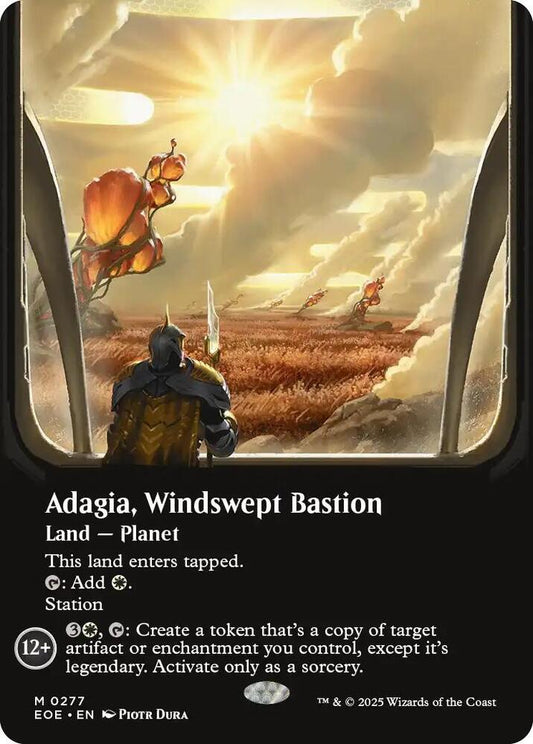 Adagia, Windswept Bastion (Borderless) Land NM